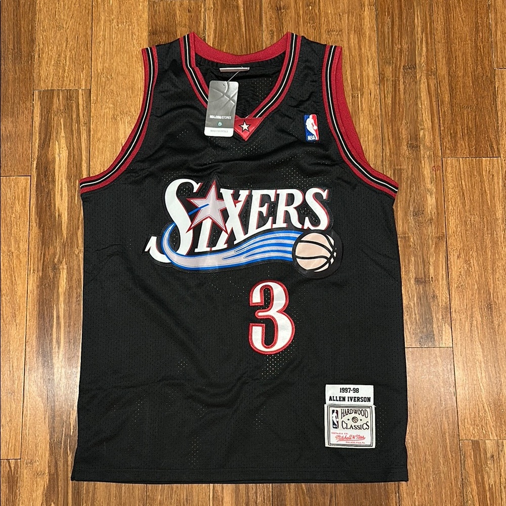 Black Sixers Basketball Jersey. Allen Iverson